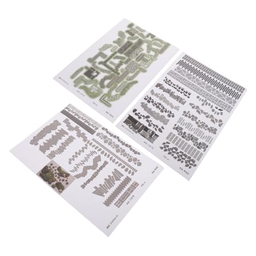 LRXIYODE 3枚 模型用路面シール チュア舗装テクスチャー ストーン調接着シート 建築模型 ジオラマ用都市道路パターン 自己粘着式 高精細チュ