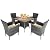 RoyalCraft 5 Piece Patio Wicker Dining Sets for 4, Water-Resistant Rattan Outdoor Dining Table and 4 Chairs with Wood Table Top, Conversation Set Removable Cushions for Deck, Garden, Backyard, Gray