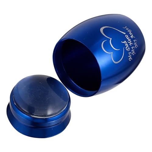 CONGARTENO Portable Mini Bone Ash Urn Cremation Container with Seal, Blue Stainless Steel Family Funeral Casket for Pet and Loved Ones Memorial