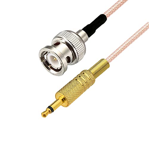 Image of BNC Male to 3.5mm (1 /8 inch) Mono TS Stereo Plug Male Coaxial Power Audio Cable 50 ohm 12 inches