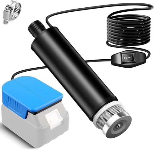 TPDL Akku Toil/Water Pump Sumpfpumpe Kompatibel mit Makita 18V Akku, 120W 12V Transferpumpe mit 5m kabel, Tragbare Öl Saugpumpe, Ölpistole,Tauchpumpe for Gardena, Pool Gartenbewässerung Autowäsche