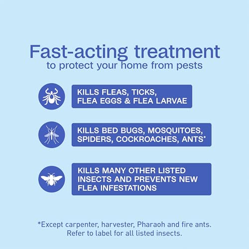 Image of Adams Flea & Tick Home Spray for Indoor House Treatment, Tick and Flea Spray for Home, Carpet, Furniture & Pet Bedding, Controls Bed Bugs, Cockroaches, Spiders & Mosquitoes, 8 Ounces (Pack of 12)