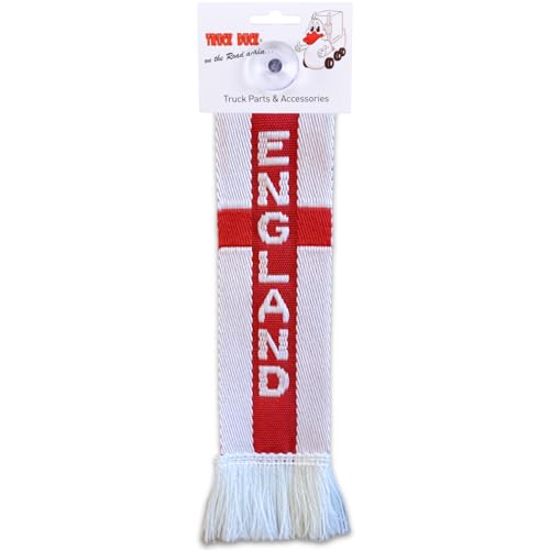TRUCK DUCK® Truck Car Mini Scarf UK England Great Britain Trucker woven Pennant Flag Window Decoration with Suction Cup