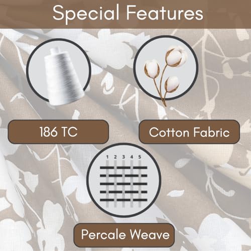 Image of Mafatlal 186 Tc Corsica Pure Cotton Bedsheet King Size | 274 X 274 Cm | Premium Sheets for Sleeping Comfort | Soothing Bedding Set with 2 Pillow Covers | Coffee