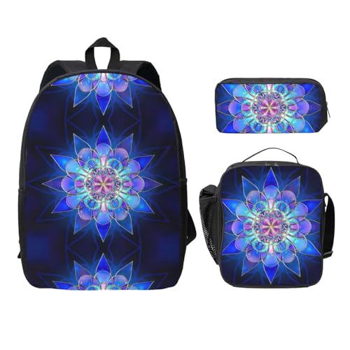 Sac à dos imprimé floral lotus noir : fini le désordre scolaire avec le kit 3 pièces