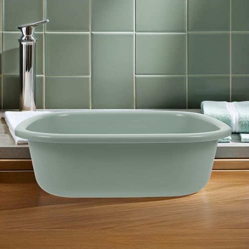 Lavabo rectangular de plástico grueso multifuncional de gran capacidad para baño 7