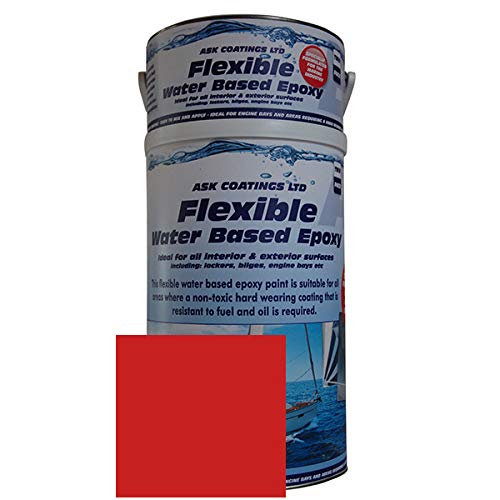 New! Water Based Epoxy Marine Paint for boats, yachts & marine vessels. Interior and exterior use. 5L (Red)