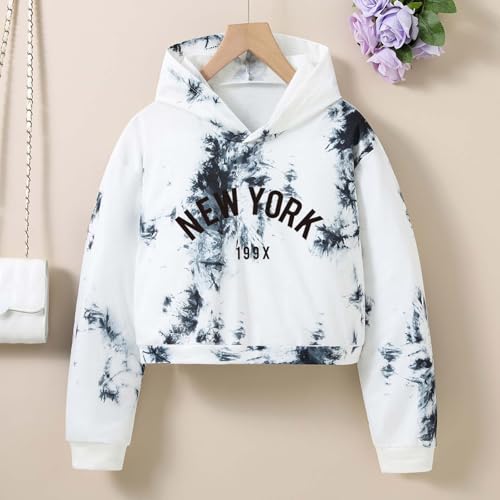 Sweat à capuche garçon imprimé tie-dye à manches courtes