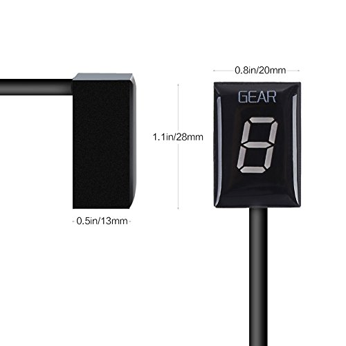 Idea Waterproof Motorcycle Gear Indicator Plug & Play Led Display For Kawasaki (Wire Backside Outlet, Red) #TOP3