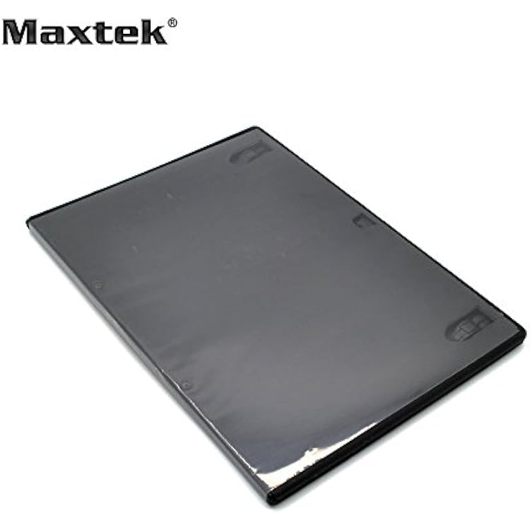 Maxtek 7mm Slim Black Single CD/DVD Case, 25 Pieces Pack