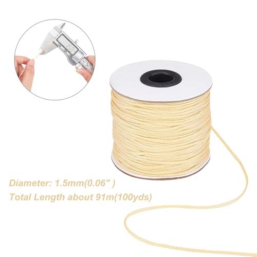 Image of PH PandaHall 1.5mm 100 Yards Nylon Thread Blinds String Beading Cord Bracelet String Braided Lift Shade Cord Kumihimo Macrame Thread for Rollers Windows Roman Shade Repair Friendship Bracelet