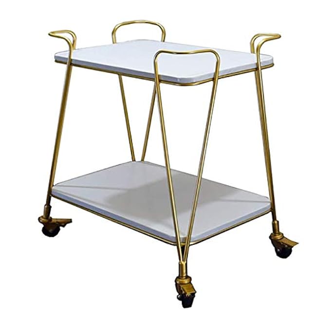 2-Shelf Wooden Tea Cart Rolling Storage Tool Cart, for Hotel, Restaurant Furnishing Furniture-rbIByr0n