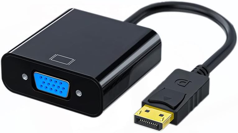 DisplayPort DP to VGA Adapter, Gold-Plated DP to VGA (Male to Female) For PC, Laptop, Monitor and Projectoretc.
