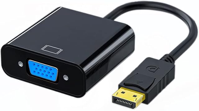 DisplayPort DP to VGA Adapter, Gold-Plated DP to VGA (Male to Female) For PC, Laptop, Monitor and Projectoretc.