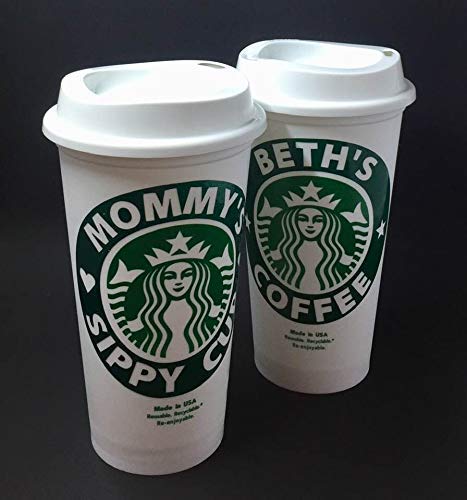 Personalized Authentic SB 16 oz Reusable Coffee Cup Grande Hot Cup with Custom Name and Lids/Sleeves.
