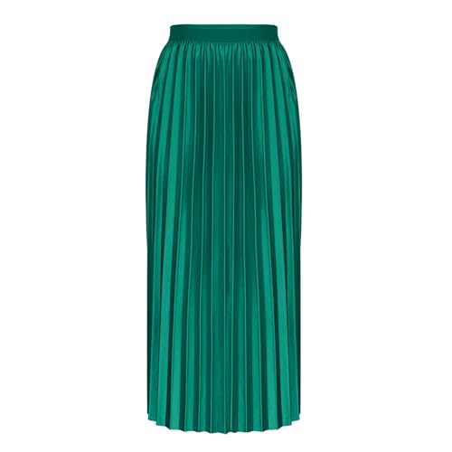 Pleated Midi Skirts for Women A-Line High Elastic Waisted Summer Flowy Beach Maxi Skirt Chiffon Long Swing Skirts2