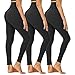 Gayhay Damen Leggings High Waist Blickdicht Leggins für Damen Bauchweg Weiche Yoga Leggings Angenehm Elastische Hose für Sport Gym Outdoor 3er Pack(3er Pack Schwarz,US(S-M)/DE34-40)