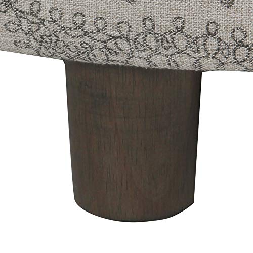 Homepop Home Decor | Upholstered Round Storage Ottoman | Ottoman With Storage For Living Room & Bedroom (Grey Medallion) 24.0 In. X 24.0 In. X 17.0 In. #TOP5