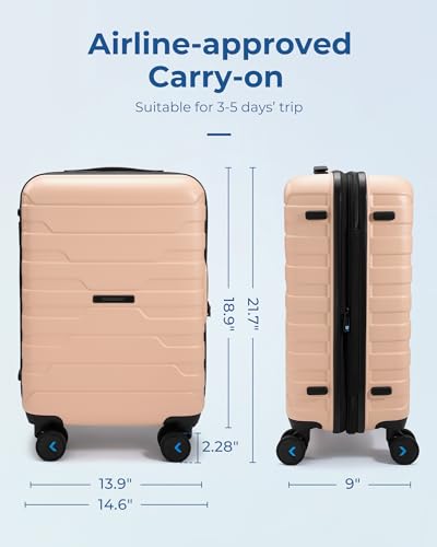BAGSMART Carry On Luggage 22x14x9 Airline Approved with Spinner Wheels,Lightweight 20 Inch Luggage with TSA Lock,Expandable Hard Shell Carry On Suitcases for Men Women - Image 3