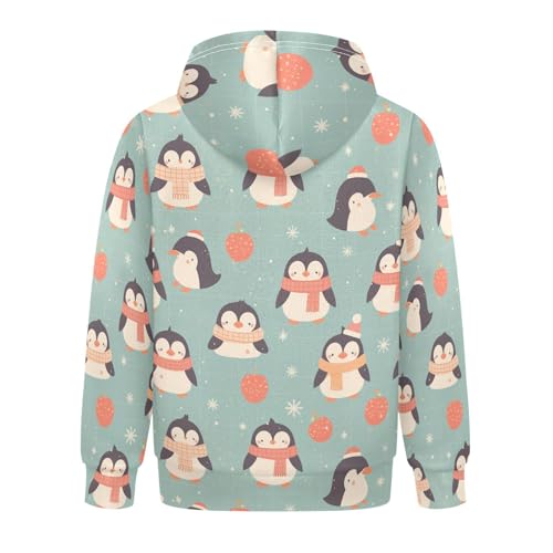 Cute Penguin Babies Pattern Unisex Kids Sweatshirt Fashion Hoodies Kangaroo Pocket2