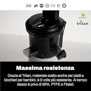 Classe Italy Estrattore di succo a Freddo 43 giri Compact Smart, Compatto e Silenzioso, Tecnologia Easy Clean, funzione risciacquo, Spremitura a Freddo, Rotazione Inversa