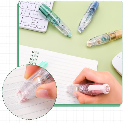 Smivyhp 4 Stück Kleberoller, Doppelseitiges Klebeband Roller mit Nachfüllungen, Fotokleber, Transparenter Klebebandstift für Bastelarbeiten, Karten, Fotos, Tagebücher und Scrapbooking(5m x 6mm)