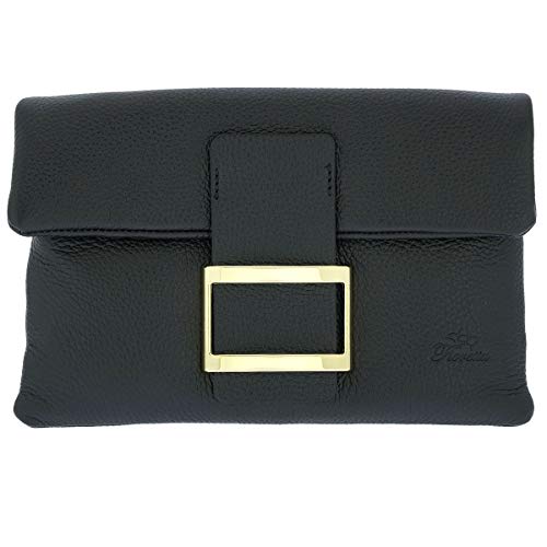 Italian Genuine Leather Wristlet Crossbody Shoulder Bag Clutch Handbag For Women