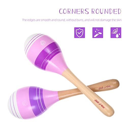 BESTonZON 2 Unidades Maracas Desenhos Animados Listrados Brinquedos Chocalho Para Crianças Chocalhos