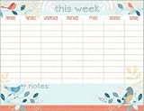 Aztec Birds Weekly Calendar Pad with Attachable Magnet