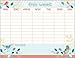 Aztec Birds Weekly Calendar Pad with Attachable Magnet
