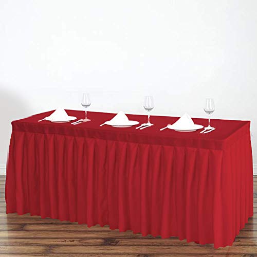 Surmente Tablecloth 14 Ft Polyester Table Skirt For Weddings, Banquets, Or Restaurants (Red) … … #TOP5