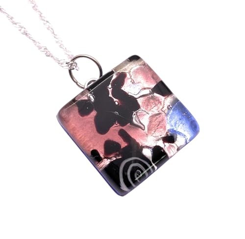 Pendentif en verre de Murano authentique avec Millefiori et argent 2cm