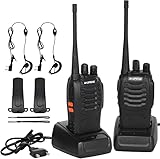 Walkies Talkies Profesionales 16 Canales CTCSS DCS,Walkie Talkie Recargables 1500mAh con Cargador USB,Walkie Talkie Radiocomunicación con el Auricular Incorporado Antorcha de LED,PMR,Baofeng PMR 446