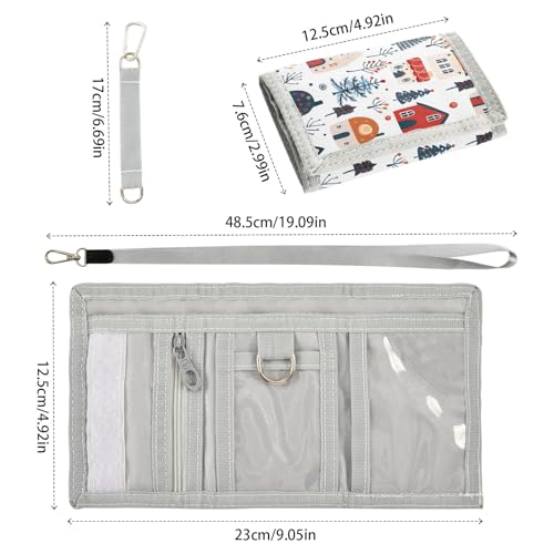 ALAZA Kids Wallets for Boys Girls Toddler Trifold Wallet Children Small Winter House with Zipper Coin Pocket3