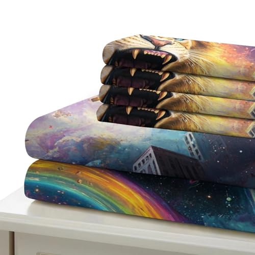 Parure housse de couette lion 3D finition microfibre premium - 7
