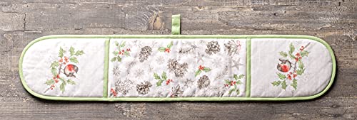 Maison d' Hermine Double Oven Mitt (18 cm x 89 cm) 100% Cotton Heat Resistant BBQ Cooking Gloves with Loop for Christmas Decorations Baking Cooking Barbeque Handling Hot Pan (Christmas Dew) - Image 3