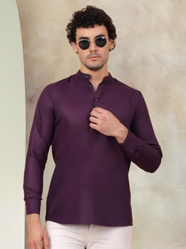 Image of Jompers Men's Cotton Regular Fit Solid Short Kurta
