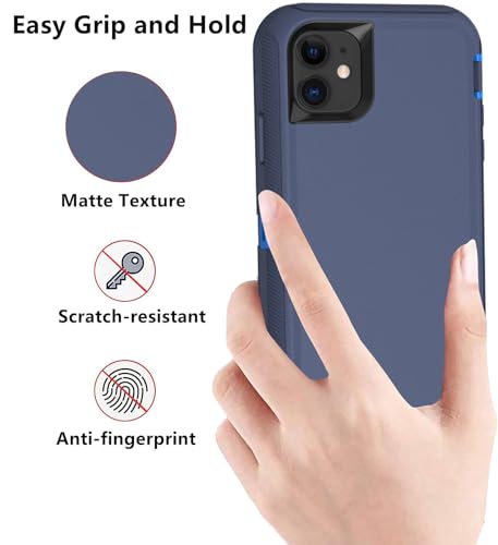 Coque iPhone 12 solide protection antichoc rigide bleu 3 en 1 blindée - 5