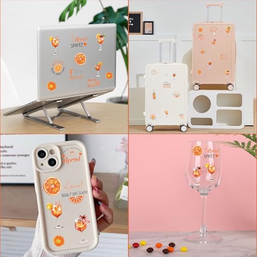 Aperol Geschenk – 12 Bögen Aperol Spritz Tattoos (37 Motive), Temporäre Aperol Klebetattoos für Gesicht & Körper, Sommer Cocktail Accessoires für Karneval, Fasching, Party & Festival