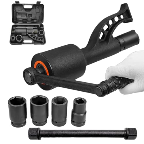 Heavy Duty Torque Multiplier Wrench Set, Torque Multiplier 1 inch Drive with 4 Sockets, 1:64 Labor Saving Lug Nut Wrench, 4800NM Lug Nut Remover Torque Wrench for Cars Trucks RVs by RQG - Used condition - US$37.17