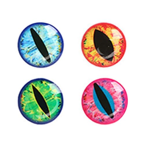 200Pcs Fishing Eyes for Lures Realistic 4 Colors Kits 3D Realistic Holographic Lure Eyes Fishing Bait Making Kit Fly Tying Material DIY Fishing Tool 3mm-12mm Cat Frog Lizard Pupil (6mm 4color 200Pcs)