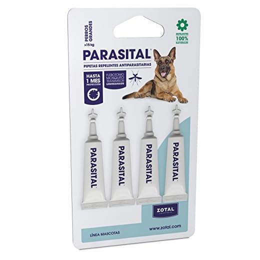 4 Pipetas Repelentes 100% natural para perros grandes Parasital