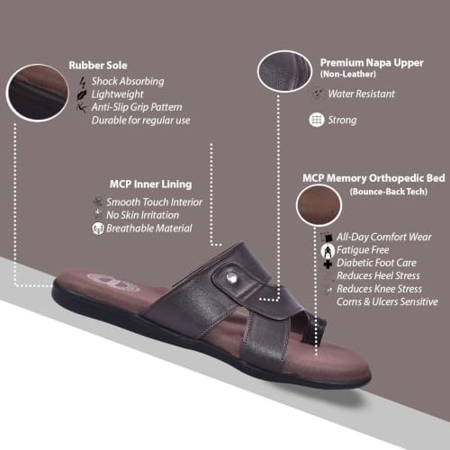 Image of DR PLUS Men's Healthcare, Diabetic and Orthopedic MCR /MCP Footwear /Sandals /Slipper /Chappal