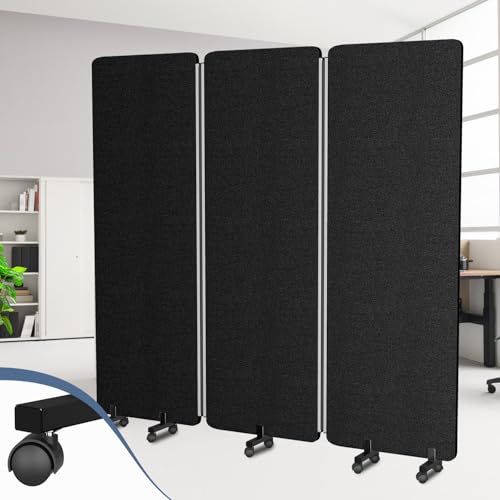 Folding Soundproof Room Divider with Wheels