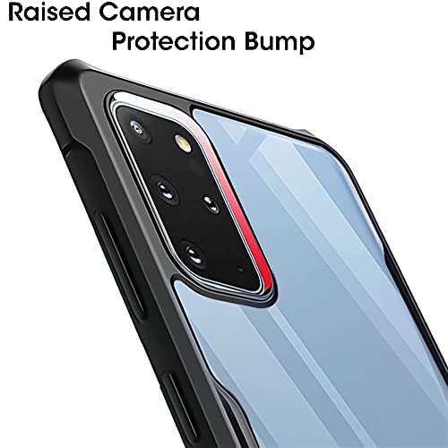 Image of WOW IMAGINE Shock Proof Clear Protective Back Case for Samsung Galaxy A10s | Galaxy M01s - AirEDGE Technology | 360 Degree Camera Protection | Transparent Hybrid Back Case Mobile Cover - Black