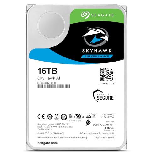 Image of Seagate Skyhawk AI 16TB Video Internal Hard Drive HDD - 3.5 Inch SATA 6Gb /s 256MB Cache for DVR NVR Security Camera System with Drive Health Management and in-house Rescue Services (ST16000VE002)