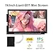 wisecoco 14 Inch LCD Screen for Lian Li O11 Mini PC Case FHD 1920x1080 Laptop Screen Replacement PC Secondary Display HDMI 72% NTSC (Black)