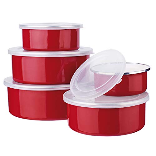 Conjunto Potes Agatha 5 Peças Euro Vermelho