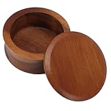 Shaving Bowl, 5in Easy to Lather Maple Wooden Shaving Brush Bowl with Lid, Delicate Non Adhering Shaving Bowl Cup Wooden Shaving Bowl for Men Cleaning Foam