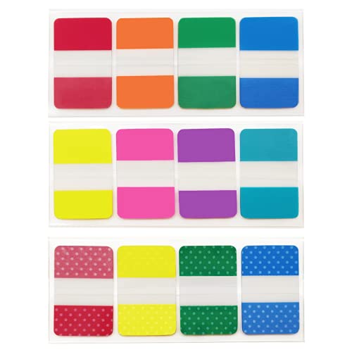 Image of KICNIC Sticky Index Tabs 240 Pcs, 1 inch Divider Tabs Stick On, Page Marker Bookmark, Write Tab Flags Self Adhesive, 3 Dispensers, 20 Pcs /Color